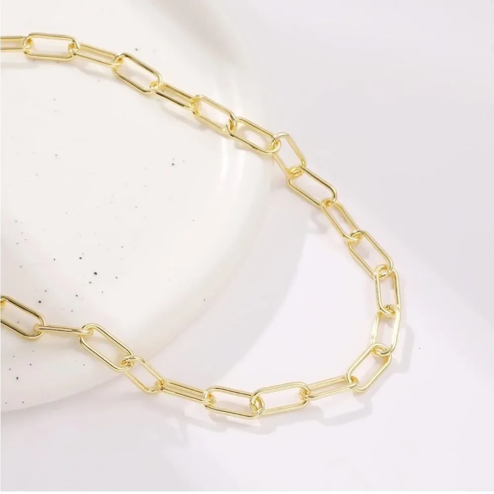 Gold 18k Gold Plated Chain Linked Necklace - Picture 2 of 4